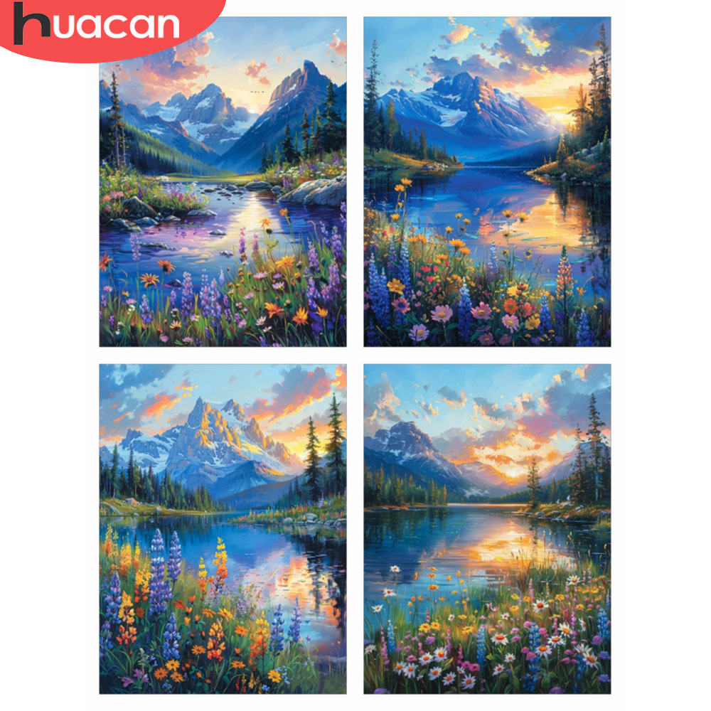 Photo Mosaic Print - HUACAN 5D DIYダイヤモンドモザイク 5D山岳風景工芸品 フルスクエア/ラウンドドリル ダイヤモンドペインティング