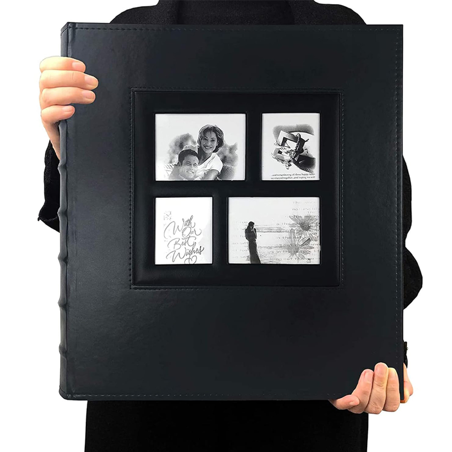 Custom Photo Book - フォトアルバム 4x6 500 写真ページ 大容量レザーカバー ウェディングフォトアルバム