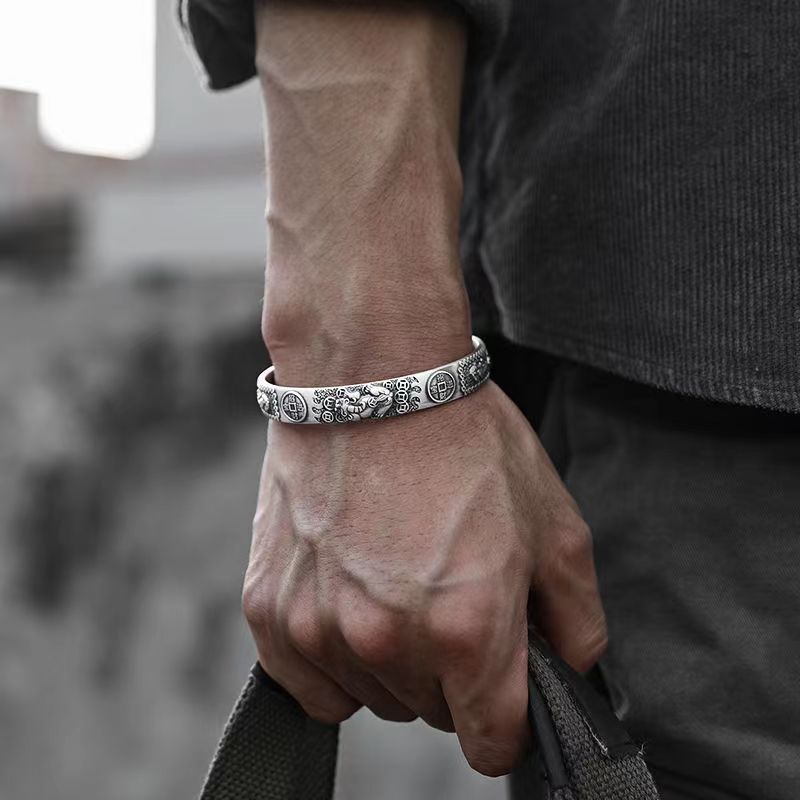 Coordinates Bracelet - 男性のためのクラシックなレトロな救命胴衣,ビーズ,ボールの彫刻,ラッキー,ラッキーチャーム,パーティージュエリー,ヴィンテージジュエリー