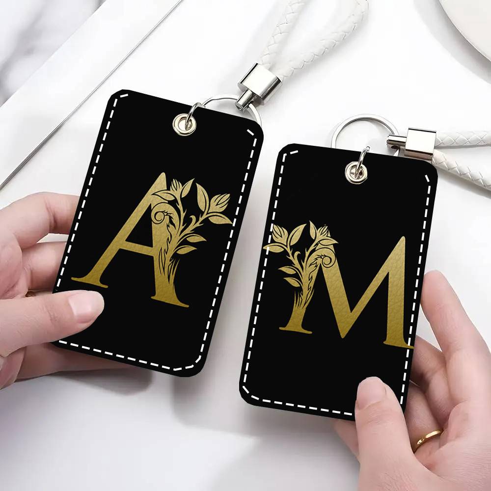 レターモノグラムカードケースキーチェーン、アクセスカードバッ - Monogram Keychain Leather のレビューと価格