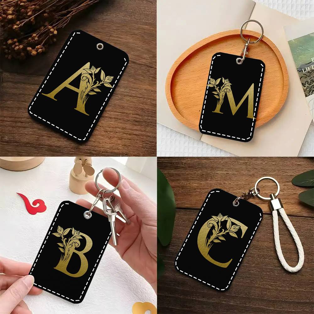 レターモノグラムカードケースキーチェーン、アクセスカードバッ - Monogram Keychain Leather のレビューと価格