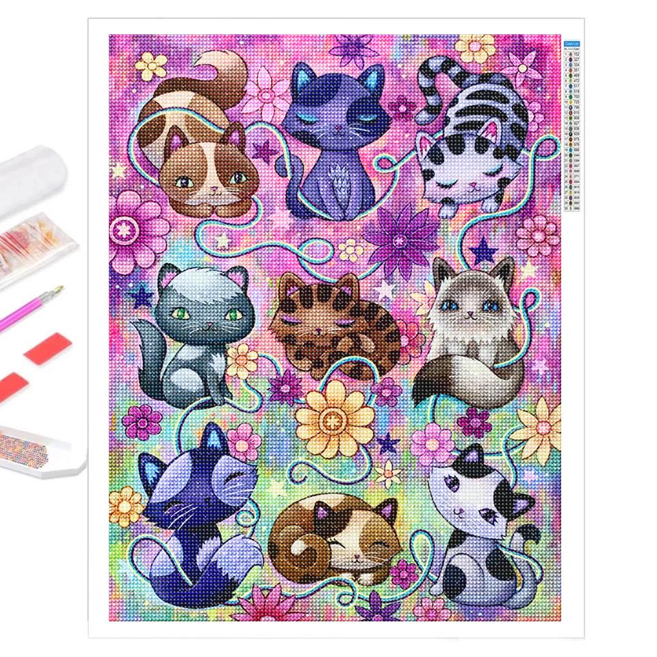 アブノーザンライトマジックキャットダイヤモンドペインティング - Photo Mosaic Print のレビューと価格