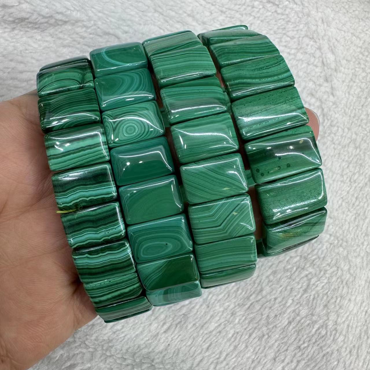 男性と女性のための天然石ブレスレット,本物の緑のマラカイト, - Coordinates Bracelet のレビューと価格