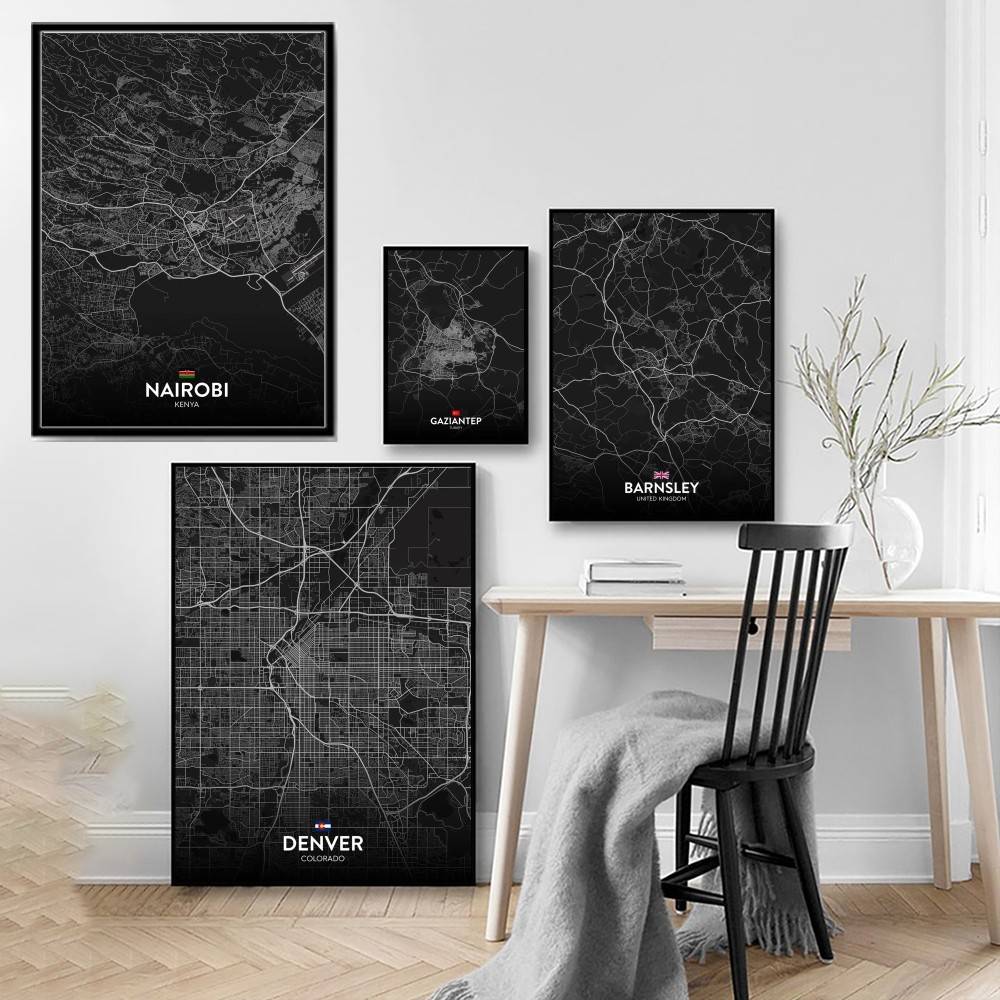パリロンドンニューヨークカスタム都市地図ポスタープリントキャ - Custom Map Poster のレビューと価格