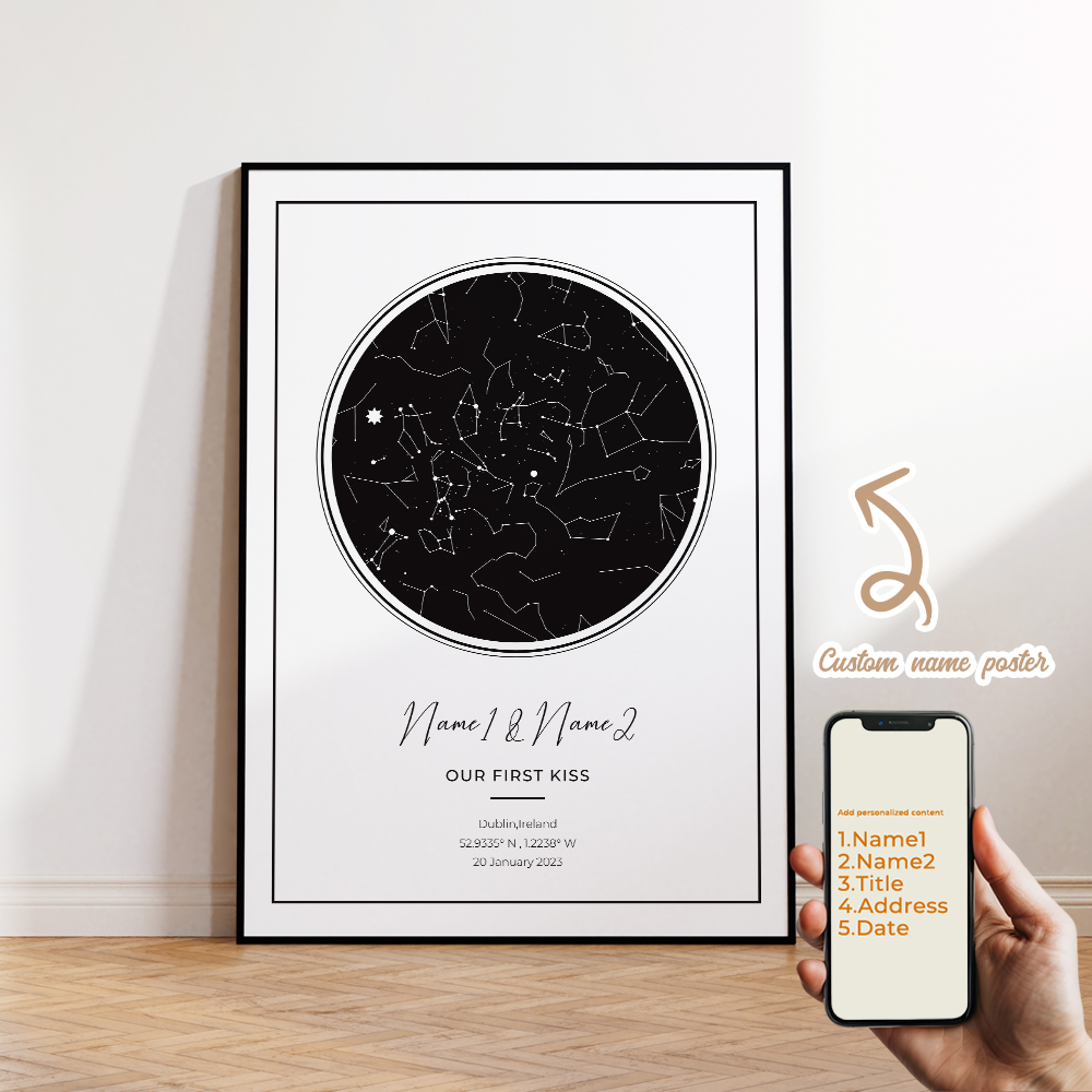 現代風カスタムパーソナライズ夜空星図ウォールアートキャンバス - Custom Map Poster のレビューと価格