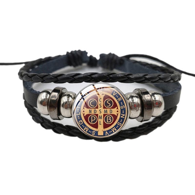 カトリック聖ベネディクト悪魔払い革ブレスレット保育園聖ベネデ - Coordinates Bracelet のレビューと価格